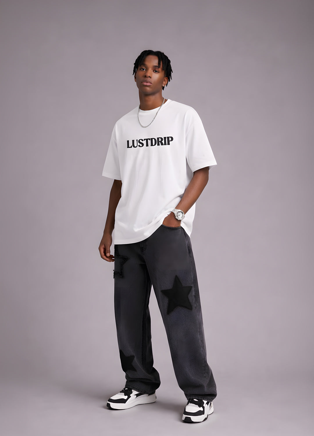 SILENT HUSTLE - White Oversized tee