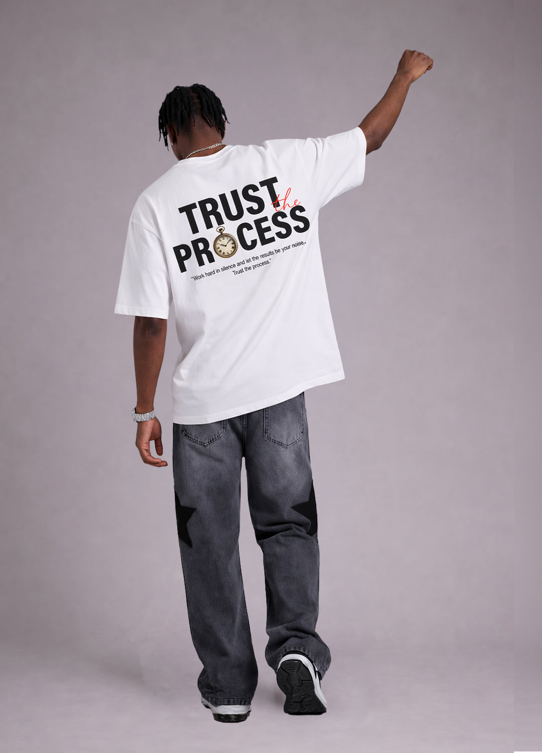 SILENT HUSTLE - White Oversized tee